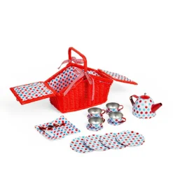 Bigjigs Toys Spotted Basket Tea Set