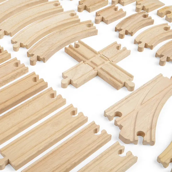 Bigjigs Rail Train Track Expansion Bundle (49 pieces)