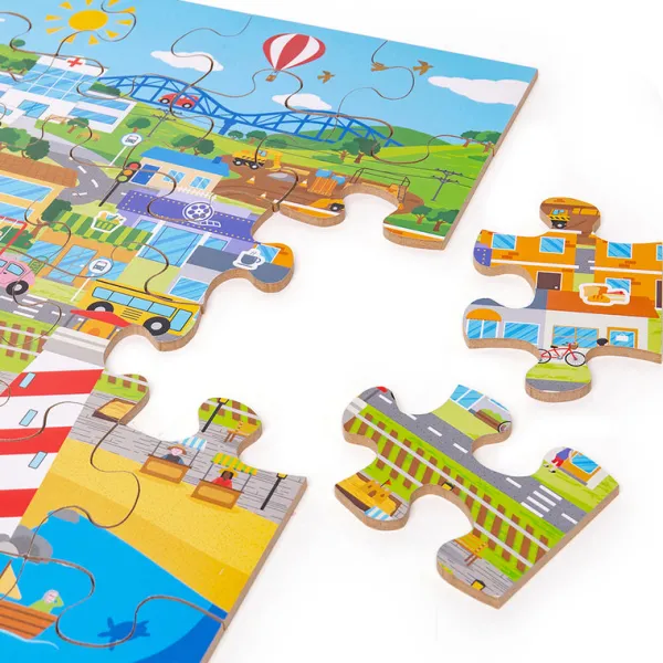 Bigjigs Toys Transport Town Floor Puzzle