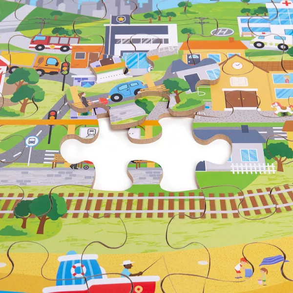 Bigjigs Toys Transport Town Floor Puzzle