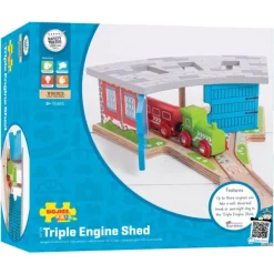 Bigjigs Rail Triple Engine Shed
