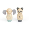 Bigjigs Toys Twist & Match Animals - Panda, Elephant