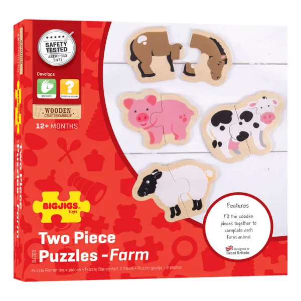 Bigjigs Toys Two Piece Puzzles (Farm)