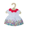 Bigjigs Toys White floral dress with red collar (for Size Medium Doll)