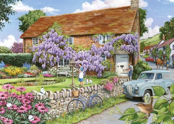 House of Puzzles Wisteria Cottage - BIG 250 Piece Jigsaw Puzzle